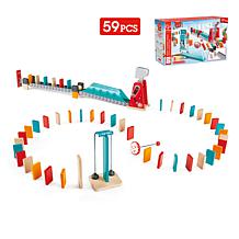 Hape Wooden Domino Ball Set: Mighty Hammer Double-Sided Set, 59pcs