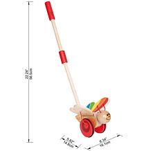 Hape Wooden Push & Pull Butterfly, Red Walking Toy