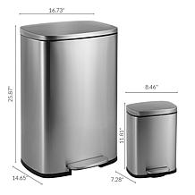 happimess Connor 12.98-Gallon Stainless Steel Trash Can with Mini Can
