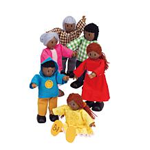 Happy Family Dollhouse Set with 6 African American Dolls