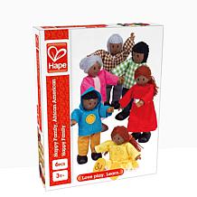 Happy Family Dollhouse Set with 6 African American Dolls