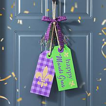Happy Mardi Gras Wooden Bookmark Door Hanger