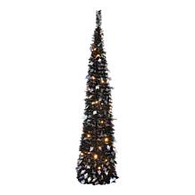 Harvest Lane Halloween 71" Pop-Up Tinsel Tree with 6-Hour Timer