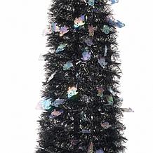 Harvest Lane Halloween 71" Pop-Up Tinsel Tree with 6-Hour Timer
