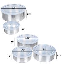 Hastings Home 5-Piece Stainless Steel Bowl Set with Lids