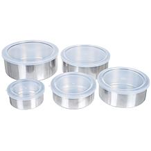 Hastings Home 5-Piece Stainless Steel Bowl Set with Lids