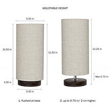 Hastings Home Adjustable Cylinder LED Table Lamp - Tan