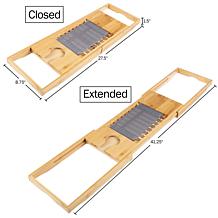 Hastings Home Bamboo Bath Caddy - Natural Wood Bathtub Tray