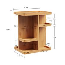 Hastings Home Bamboo Countertop Makeup Organizer Carousel