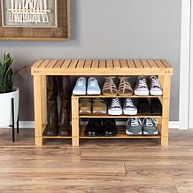 Hastings Home Bamboo Shoe and Boot Organizer Rack - Tan