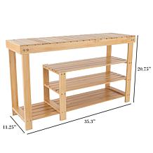 Hastings Home Bamboo Shoe and Boot Organizer Rack - Tan