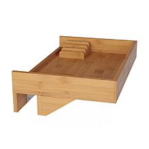Hastings Home Bedside Shelf with Eco-friendly Bamboo Modern Clamp 