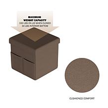 Hastings Home Foldable Storage Cube Ottoman with Pockets 2-Pack