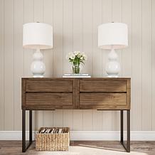 Hastings Home Gourd Ceramic LED Table Lamp 2-Pack