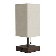 Hastings Home Minimalist LED Lamp with USB Port - Tan-Brown