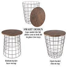 Hastings Home Nesting Side Table 2-Piece Set - Black