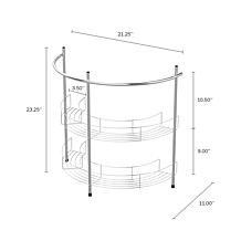 Hastings Home Pedestal Sink 2-Shelf Organizer, Silver