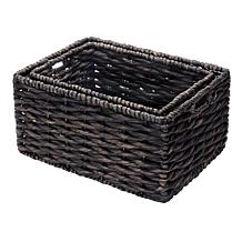 Hastings Home Rectangle Handmade Wicker Nesting Baskets Set of 2