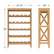 Hastings Home Rustic Space-Saving Wine Rack - Brown