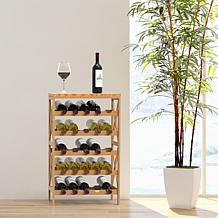 Hastings Home Rustic Space-Saving Wine Rack - Brown