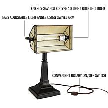Hastings Home Tiffany Style Bankers LED Desk Lamp - Brown & Yellow