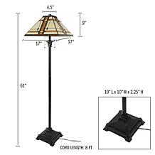 Hastings Home Tiffany Style Dual Light LED Floor Lamp - Multicolor