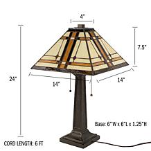 Hastings Home Tiffany Style Dual Light LED Table Lamp - Multicolor