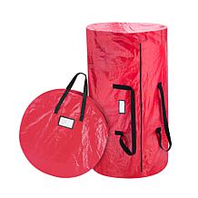 Hastings Home Tree and Wreath Storage Bag Set - Red