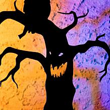 Haunted Hill Farm 2-Ft. LED Metal Spooky Tree with Owl & Lantern fo...