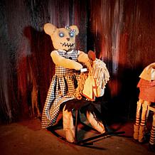 Haunted Hill Farm 2.1-Ft. Bear Riding Rocking Horse Animatronic