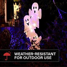 Haunted Hill Farm 2.7-Ft. LED Metal Stacked Ghost Decoration for In...