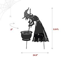Haunted Hill Farm 3-Ft. Black Metal Lighted Witch & Cat Decoration ...