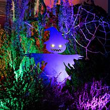 Haunted Hill Farm 3-Ft. Black Metal Scarecrow Decoration with LED E...