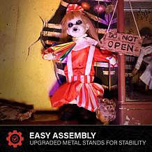 Haunted Hill Farm 3.3-Ft. Standing Animated Girl with Umbrella Anim...