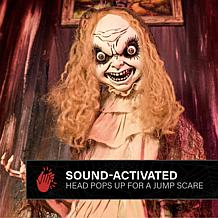 Haunted Hill Farm 3.9-Ft. Standing Rising Head Creepy Girl Animatronic