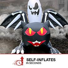 Haunted Hill Farm 5' Tall Pre-lit Inflatable Black Cat Bat and Ghost