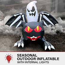Haunted Hill Farm 5' Tall Pre-lit Inflatable Black Cat Bat and Ghost