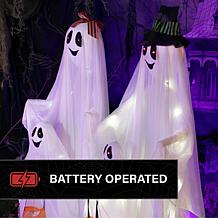 Haunted Hill Farm 5.3-Ft. Lighted Up Ghost Family Animatronic