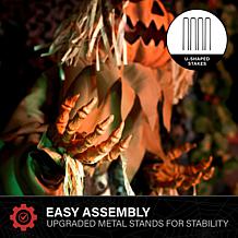 Haunted Hill Farm 5.4-Ft. Standing Head Dropping Pumpkin Man Animat...