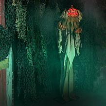 Haunted Hill Farm 5.4-Ft. Standing Head Dropping Pumpkin Man Animat...