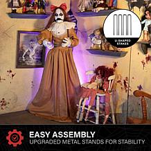 Haunted Hill Farm 5.4-Ft.Standing Pop-Up Creepy Lady Animatronic