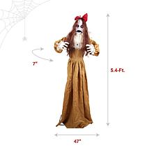 Haunted Hill Farm 5.4-Ft.Standing Pop-Up Creepy Lady Animatronic