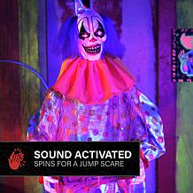 Haunted Hill Farm 5.5-Ft. Standing Jump Scared Clown Animatronic