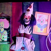 Haunted Hill Farm 5.6-Ft. Standing Pop-Up Clown Animatronic