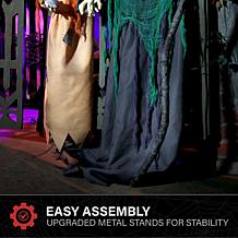 Haunted Hill Farm 5.6-Ft. Standing Witch with a Creepy Girl Animatr...