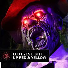 Haunted Hill Farm 5.9-Ft. Animated Zombie Animatronic with Lantern