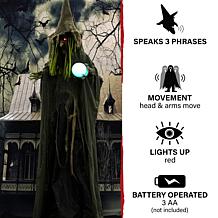 Haunted Hill Farm 6' Buella the Animated Fortune-Telling Witch