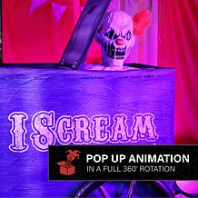 Haunted Hill Farm 6-Ft. I Scream Clown Cart Animatronic