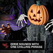 Haunted Hill Farm 6.1-Ft. Standing Animated Witch with Pumpkin Man ...