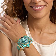 Heidi D Santa Fe Heart Gold-Tone Textured Cuff Bracelet